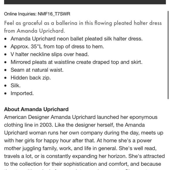 NWT Amanda Uprichard Silk Coral Halter Dress - Picture 3 of 3